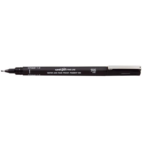 UNI PIN vágott hegyű rajzmarker fekete 1 mm